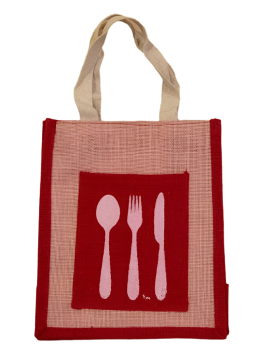 Handmade Jute Lunch Bags in Assorted Color
