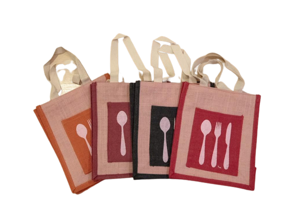 Handmade Jute Lunch Bags in Assorted Color