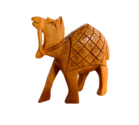 Wooden Camel w/ Carving Home Decor Showpiece