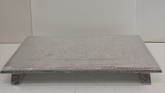 Silver Ethnic Carving Patala / Bajot for Pooja Room