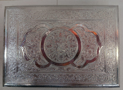 Silver Ethnic Carving Patala / Bajot for Pooja Room
