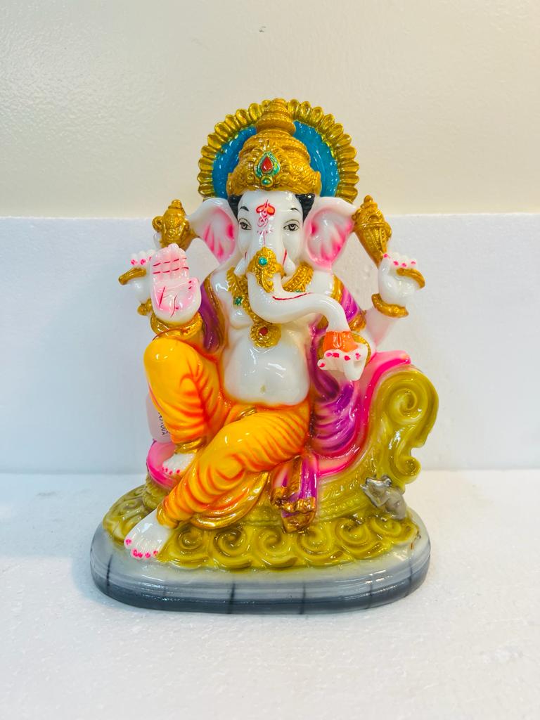 Beautiful & Colorful Fiber Ganesh Statue - 11" # 3