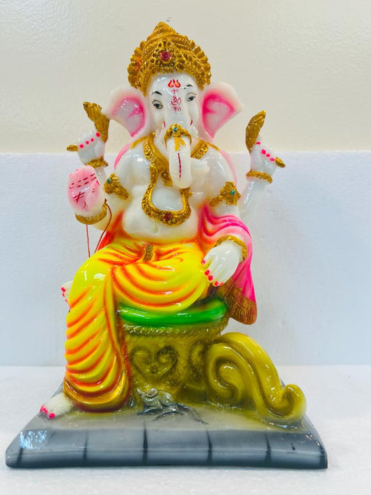 Beautiful & Colorful Fiber Ganesh Statue - 11.5" # 6