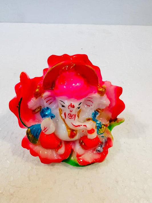 Beautiful & Colorful Fiber Very Small Ganesh Statue - 2.5" # 19