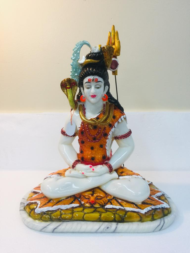 Beautiful & Colorful Fiber Lord Shivji Statue - 16"