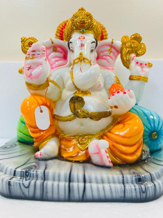 Beautiful & Colorful Fiber Ganesh Statue - 12" # 11