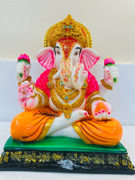 Beautiful & Colorful Fiber Ganesh Statue - 13" # 13