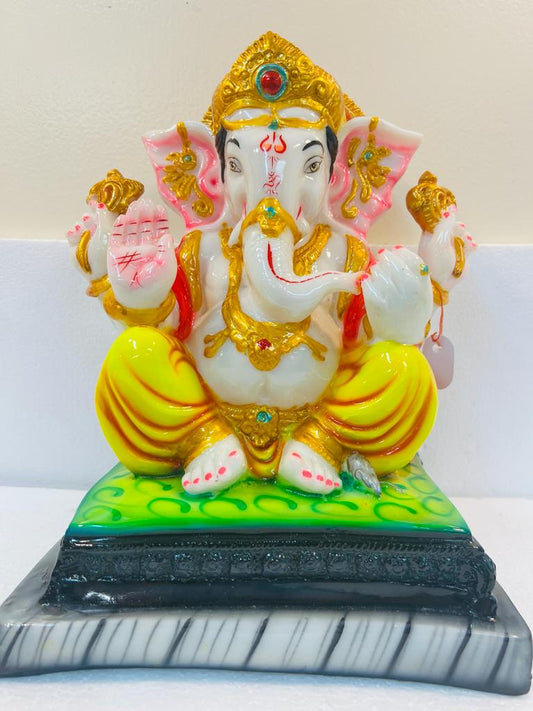 Beautiful & Colorful Fiber Ganesh Statue - 13.5" # 14