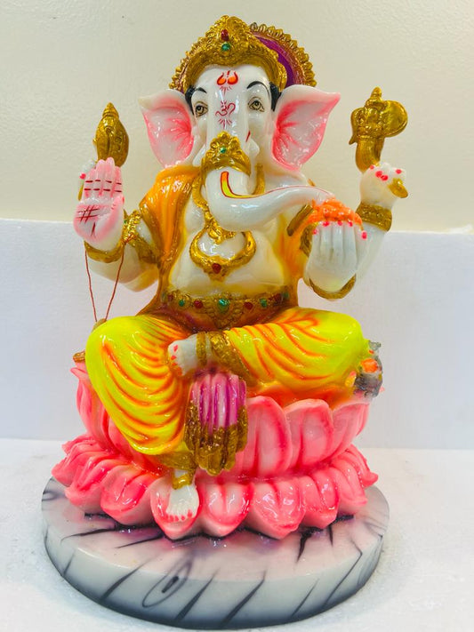 Beautiful & Colorful Fiber Ganesh Statue - 14" # 15