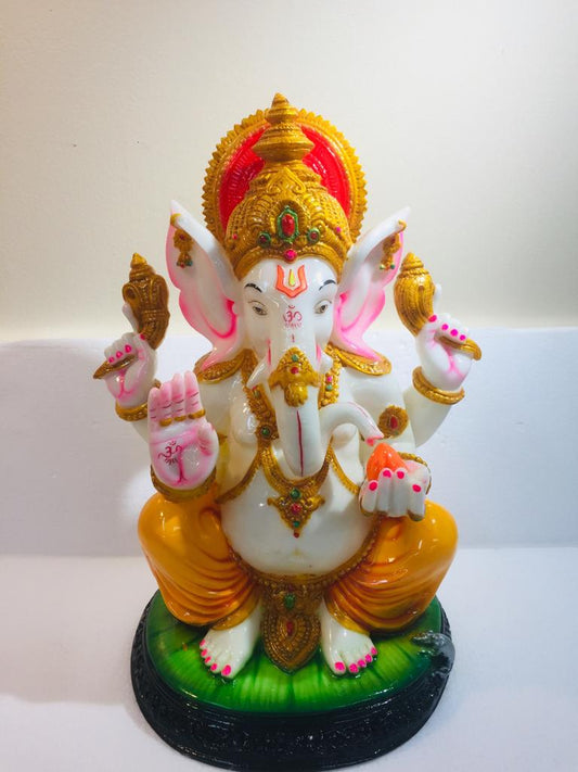 Beautiful & Colorful Fiber Ganesh Statue - 15.5" # 17