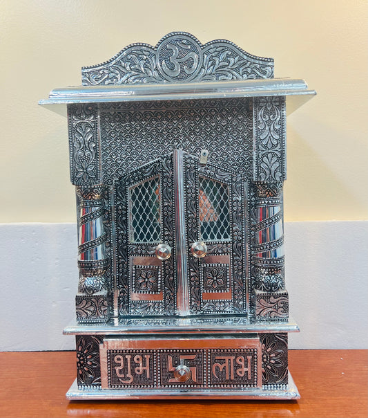 Traditional Aluminium Oxidised Plated Temple W/ Door - 18.5"