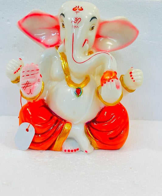 Beautiful & Colorful Fiber Medium Ganesh Statue - 7" # 51