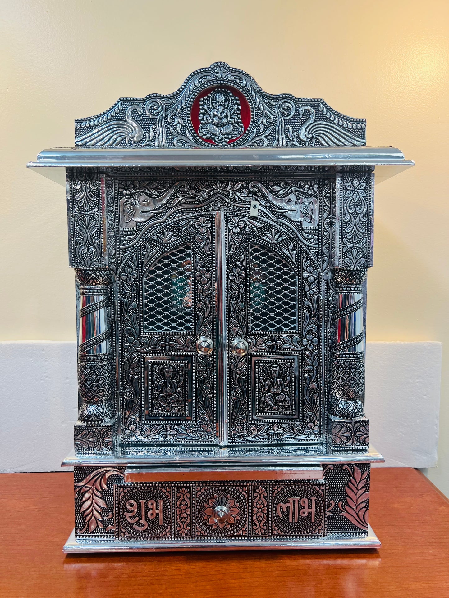 Traditional Aluminium Oxidised Plated Temple W/ Door - 22.5"