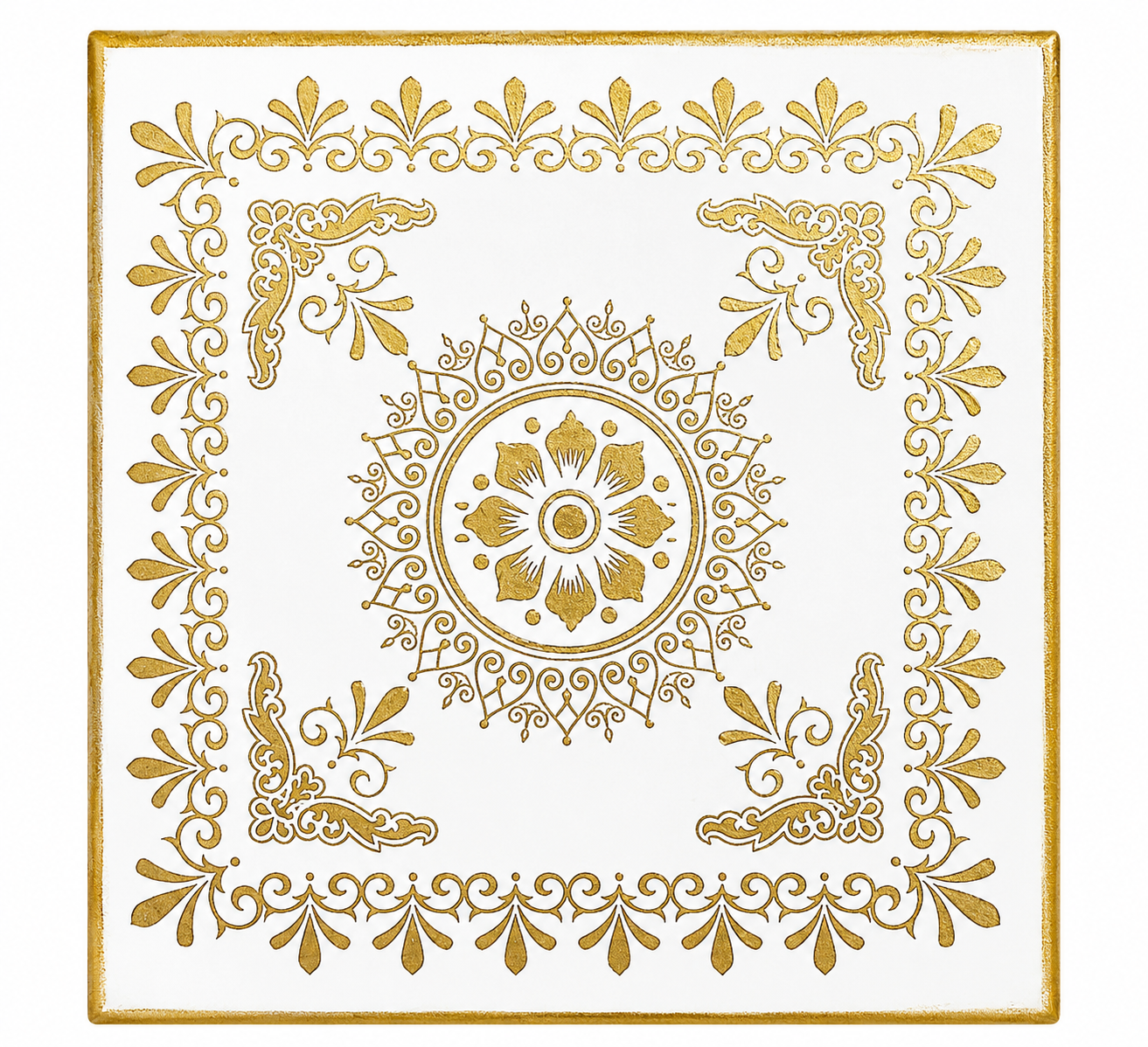 Premium Floral Pooja Chowki / Bajot – Decorative Square Wooden Platform