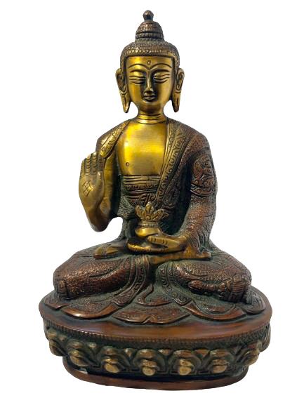 Blessing Lord Buddha Brass Statue