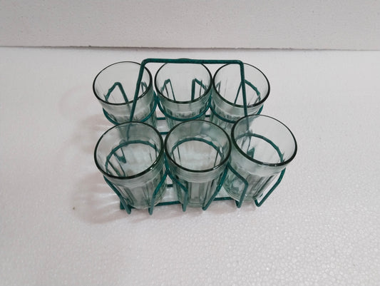 Urban Platter Cutting Chai Glasses with Stand