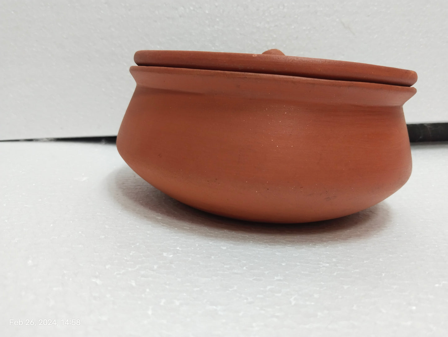 Natural Brown matt finish Earthen Clay Cooking Handi / Pot W/Lid -in 4 sizes