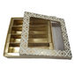 White Golden Design Square Empty Sweet Boxes - 500 Gm