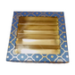 Blue Golden Design Square Empty Sweet Boxes- 500 Gm