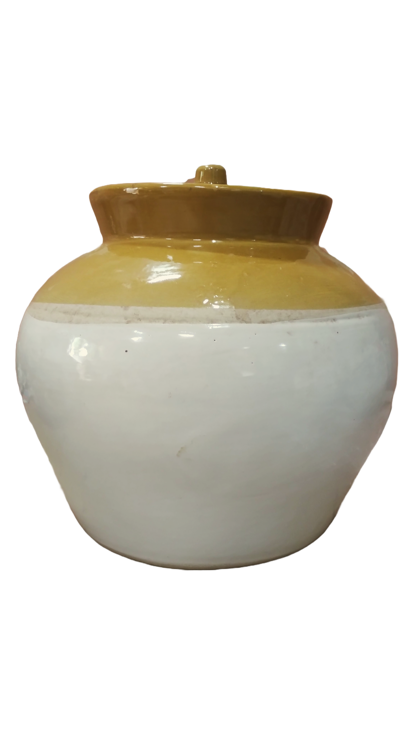 Pani Puri Ceramic Jar Matka W/Lid