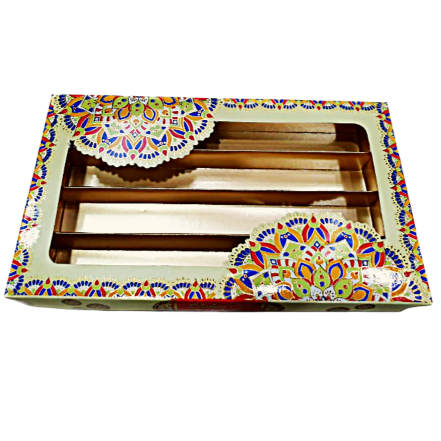 Fancy Traditional Rangoli Print Design Sweet Box - (1 kg)