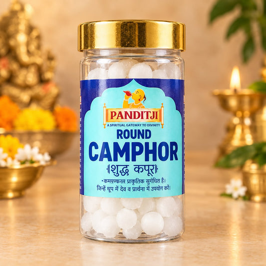 Panditji Premium Round Camphor – Pure Pooja Camphor Tablets
