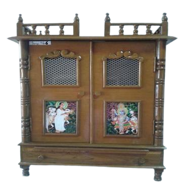 Pushtimarg Temple For Home, Wooden Vaishnav ji Mandir / Altar - 18" x 12"