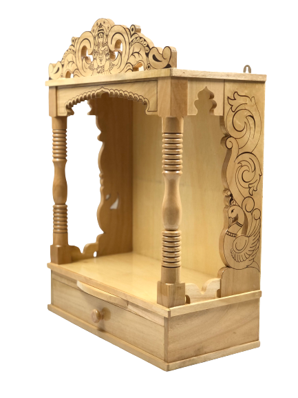 Intricate Carving  Sevan Wooden Open Temple - 22.5" Height