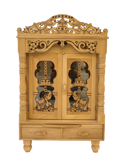 Traditional Carving  Sevan Wooden Temple With Doors in 2 Sizes Available