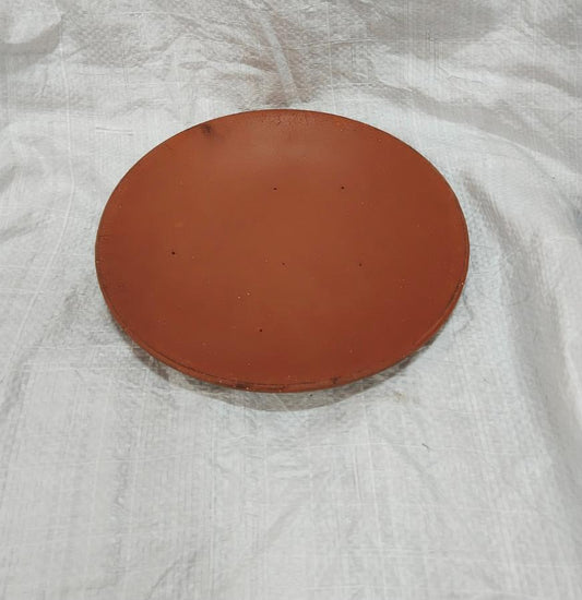 Natural Brown Earthen Clay Tawa - 9" Diameter