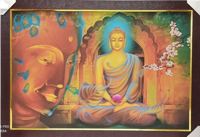 Home Décor Framed Wall Art Picture of Lord Budha # 1 - 33 x 23"