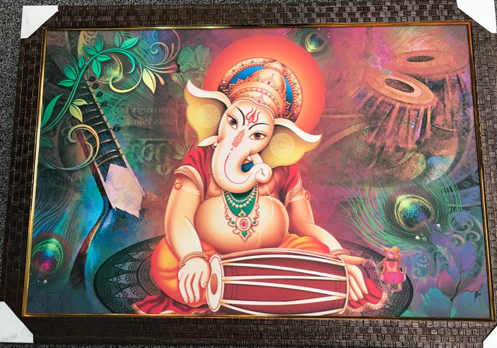 Sparkle Canvas Print Frame Picture of Ganeshji # 10 - 20 x 30"
