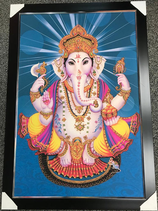 Sparkle Canvas Print Frame Picture of Ganeshji # 11 - 20 x 30"