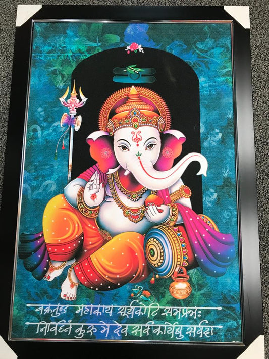 Sparkle Canvas Print Frame Picture of Ganeshji # 14 - 20 x 30"