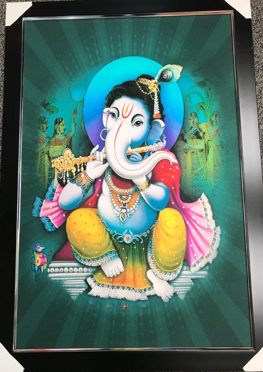 Sparkle Canvas Print Frame Picture of Ganeshji # 4 - 20 x 30"