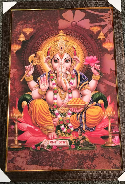 Sparkle Canvas Print Frame Picture of Ganeshji # 5 - 20 x 30"