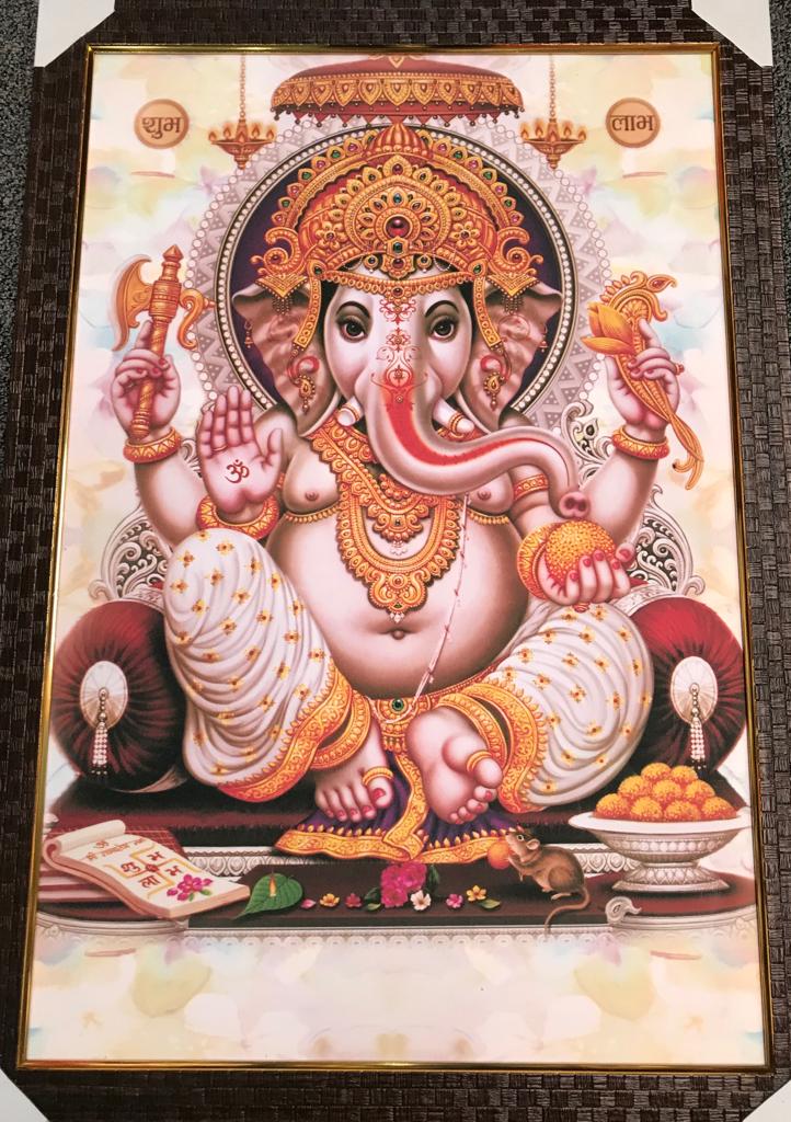 Sparkle Canvas Print Frame Picture of Ganeshji # 7 - 20 x 30"