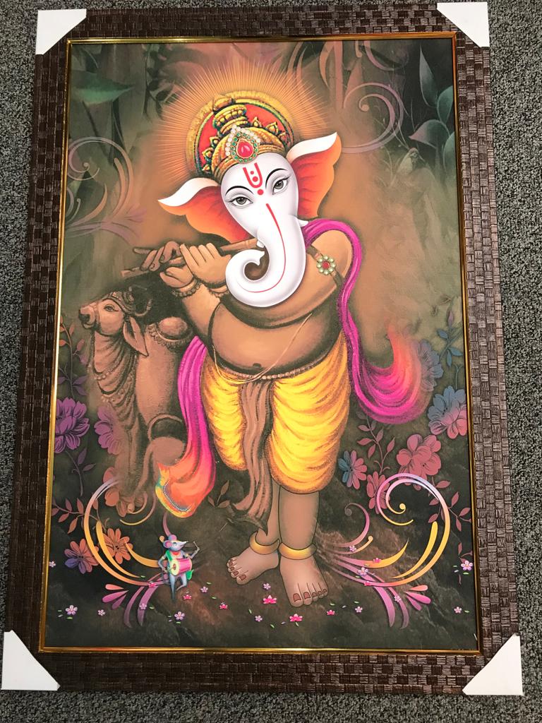 Sparkle Canvas Print Frame Picture of Ganeshji # 8 - 20 x 30"