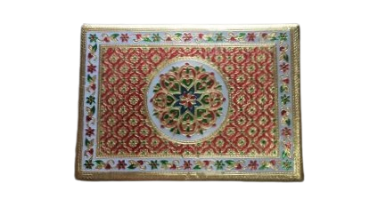 Golden Traditional Design Meenakari Work Patala