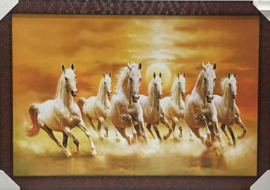 Home Decor Framed Wall Art Picture of Horses # 4 - 33 x 23"