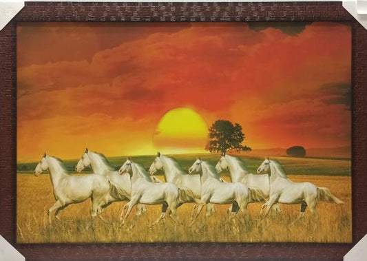 Home Decor Framed Wall Art Picture of Horses # 7 - 33 x 23"