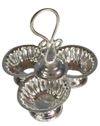 Traditional German Silver Plated 3 Kumkum Bowl Stand