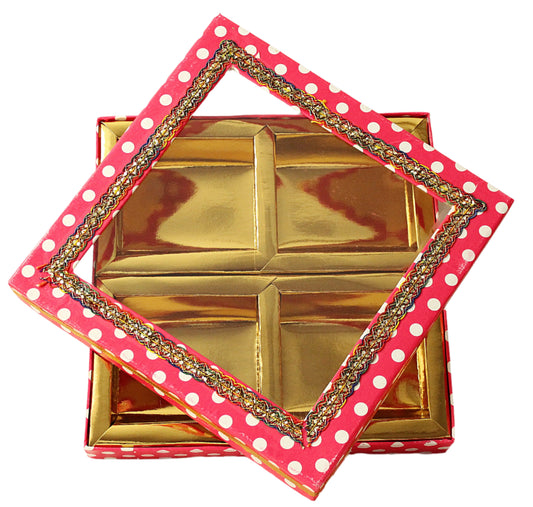 Polk Dot 4 Partition Dry Fruit Box