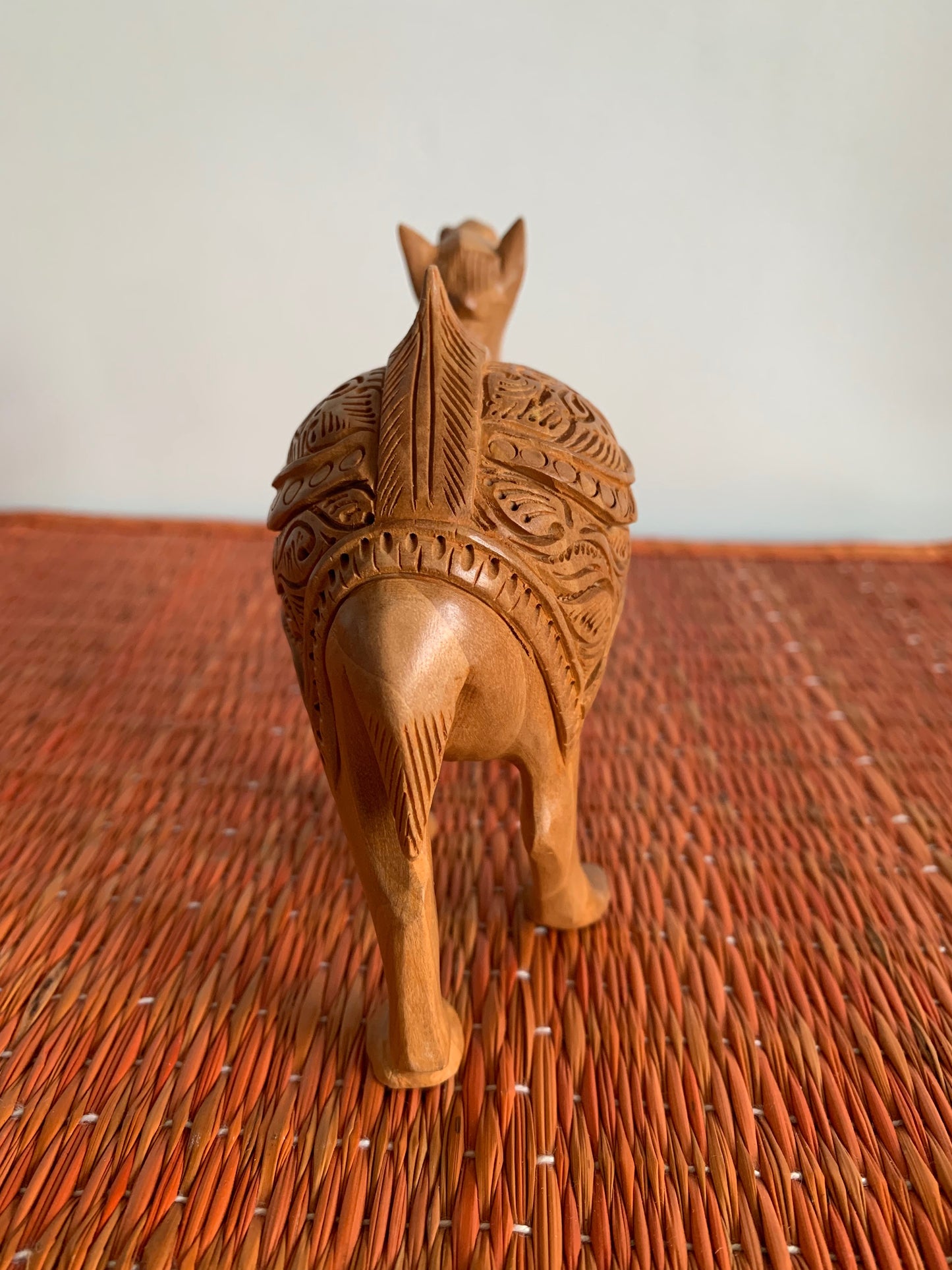 Carved Wooden Camel Figuring Home Decor Showpiece