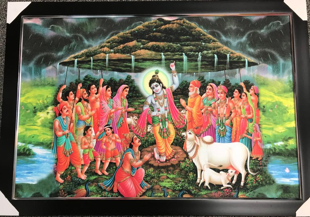 Sparkle Canvas Print Frame Picture of Krishna # 1 - 20 x 30"