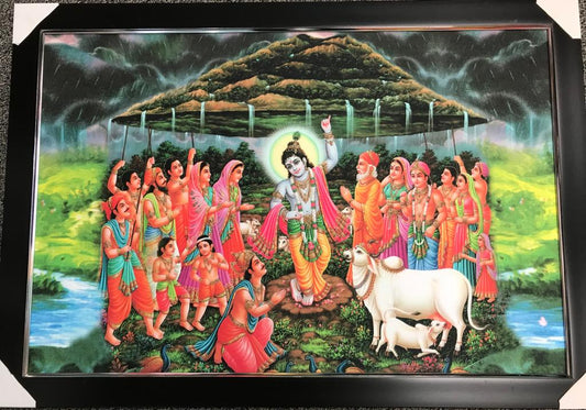 Sparkle Canvas Print Frame Picture of Krishna # 1 - 20 x 30"