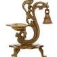 Brass Antique Finish Handcrafted Parrot Diya with Bells and Stand