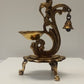 Brass Antique Finish Handcrafted Parrot Diya with Bells and Stand