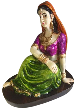 Handicraft Rajasthani Lady Showpiece Decor 5.5"