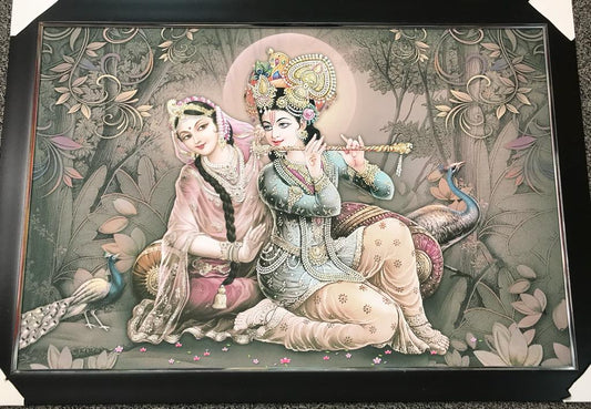 Sparkle Canvas Print Frame Picture of Radha Krishna # 1 - 20 x 30"